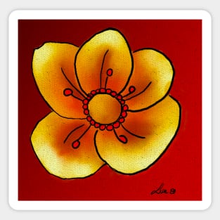 Yellow buttercup flower Sticker